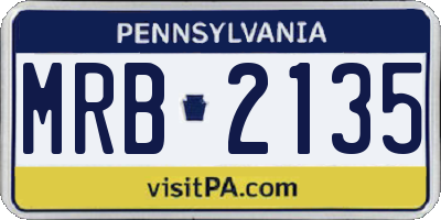 PA license plate MRB2135