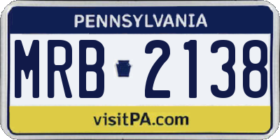 PA license plate MRB2138