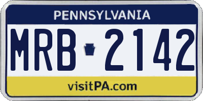 PA license plate MRB2142