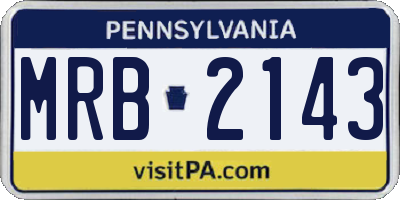 PA license plate MRB2143