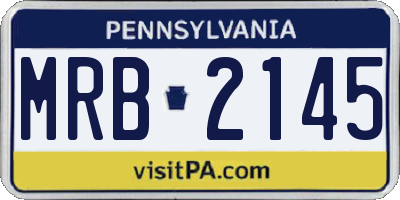 PA license plate MRB2145
