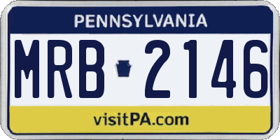 PA license plate MRB2146