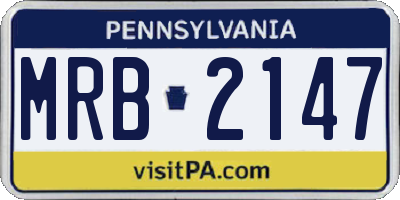 PA license plate MRB2147