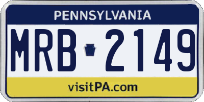 PA license plate MRB2149