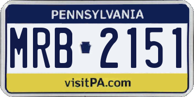 PA license plate MRB2151