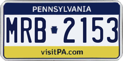 PA license plate MRB2153