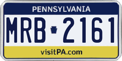 PA license plate MRB2161