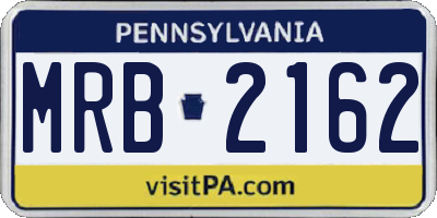 PA license plate MRB2162