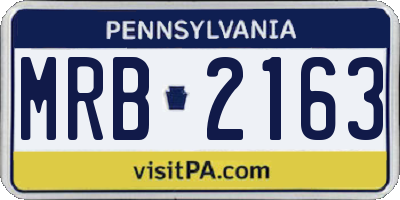 PA license plate MRB2163