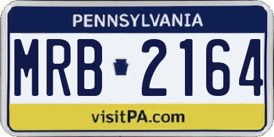 PA license plate MRB2164