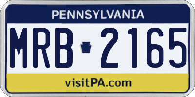 PA license plate MRB2165