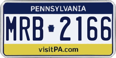 PA license plate MRB2166