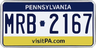PA license plate MRB2167