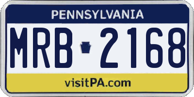 PA license plate MRB2168