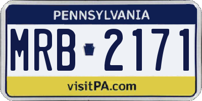 PA license plate MRB2171