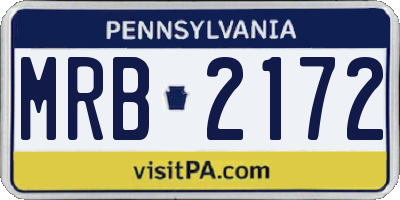 PA license plate MRB2172