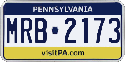PA license plate MRB2173