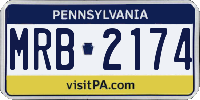 PA license plate MRB2174