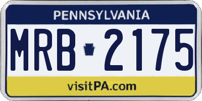 PA license plate MRB2175