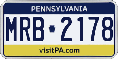 PA license plate MRB2178