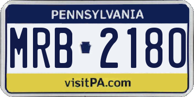 PA license plate MRB2180