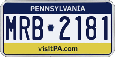 PA license plate MRB2181