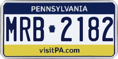 PA license plate MRB2182