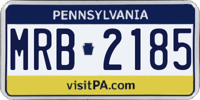 PA license plate MRB2185