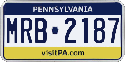 PA license plate MRB2187