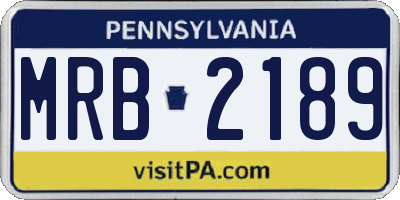 PA license plate MRB2189