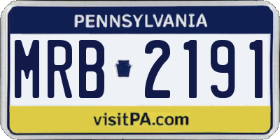 PA license plate MRB2191