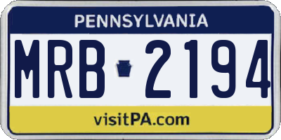PA license plate MRB2194