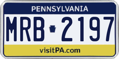 PA license plate MRB2197