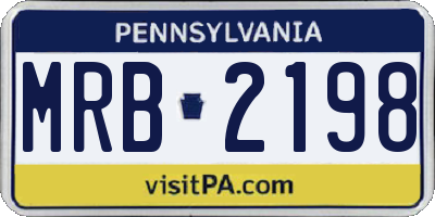PA license plate MRB2198