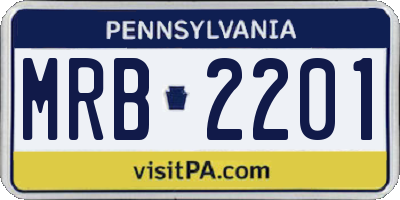 PA license plate MRB2201