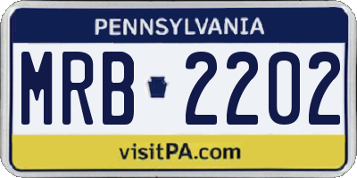 PA license plate MRB2202
