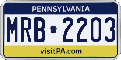 PA license plate MRB2203