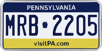 PA license plate MRB2205