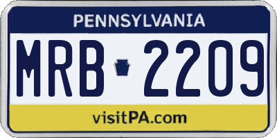 PA license plate MRB2209