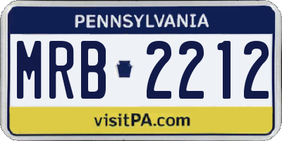 PA license plate MRB2212