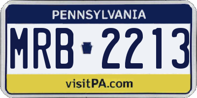 PA license plate MRB2213