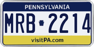 PA license plate MRB2214