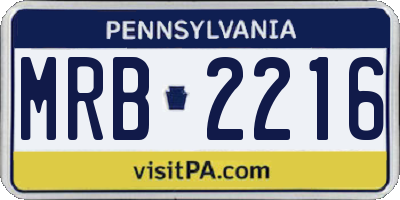 PA license plate MRB2216