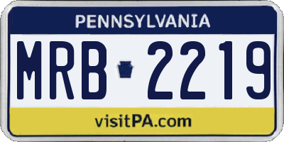PA license plate MRB2219