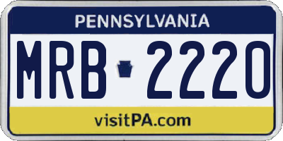 PA license plate MRB2220