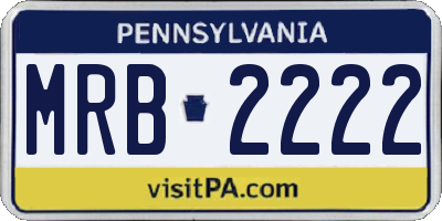 PA license plate MRB2222
