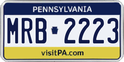 PA license plate MRB2223