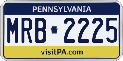 PA license plate MRB2225