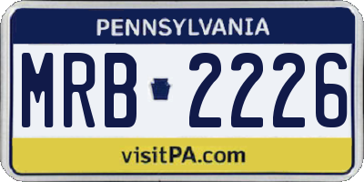 PA license plate MRB2226