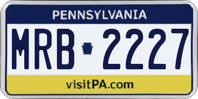 PA license plate MRB2227